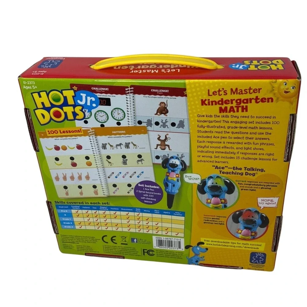 Educational Insights Hot Dots Jr Let's Master‎ Kindergarten Math Ace Pen & Books